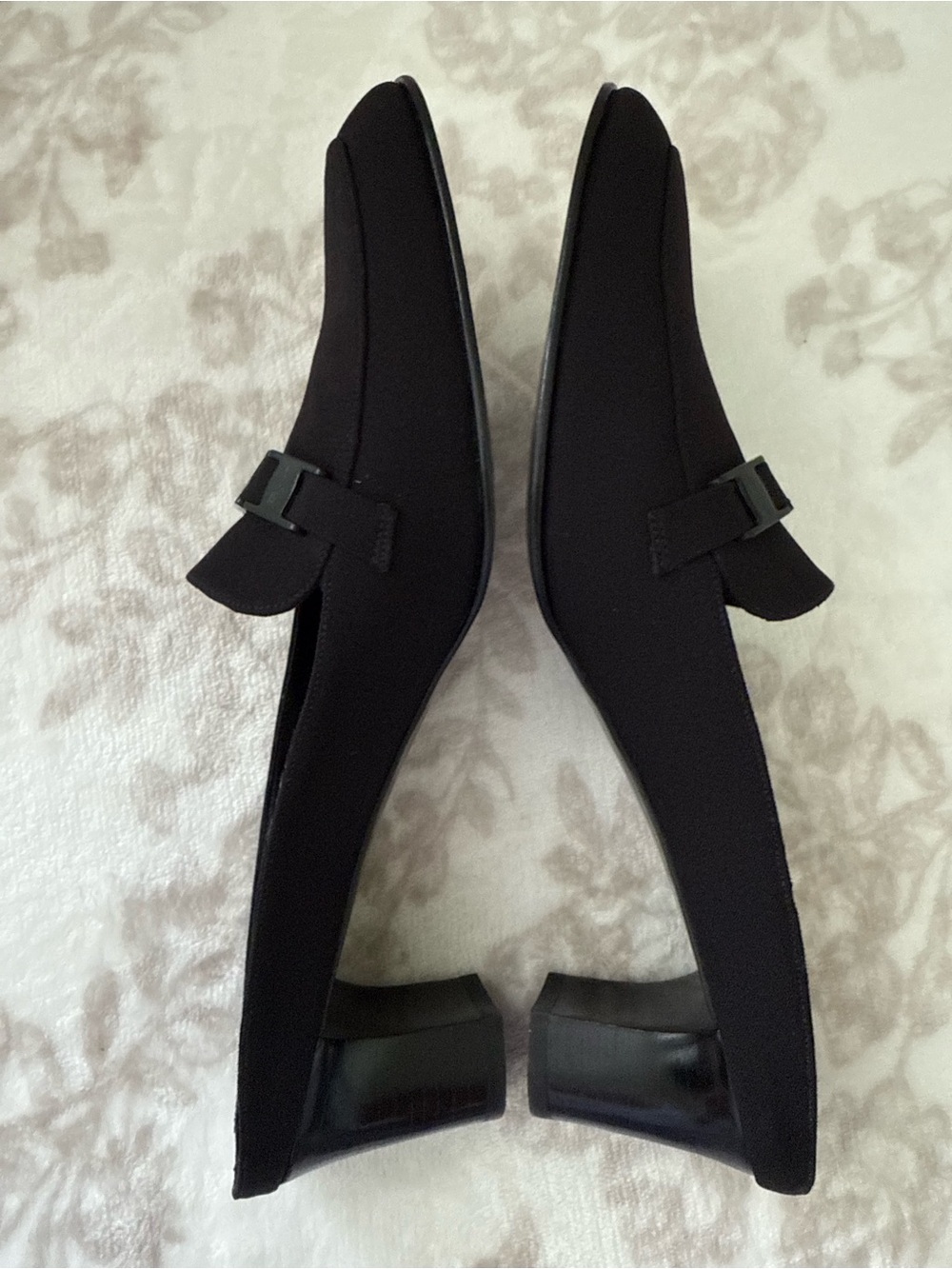 Vintage Salvatore Ferragamo Canvas Gancini Vara Bow Mules Size 12 AA - Picture 9 of 14